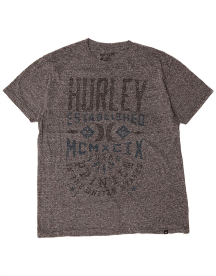 Tricou grafic Hurley pentru bărbați, cu croială regulată, de top, gri mediu
