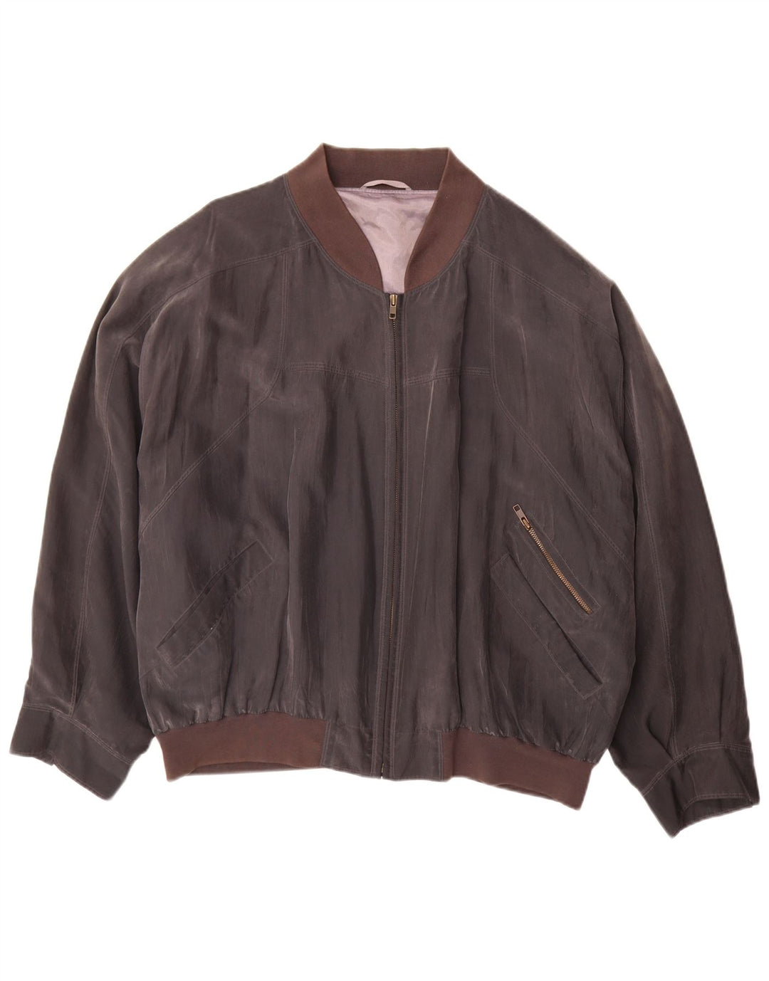 Bomber vintage pentru bărbați UK 42 XL mătase maro