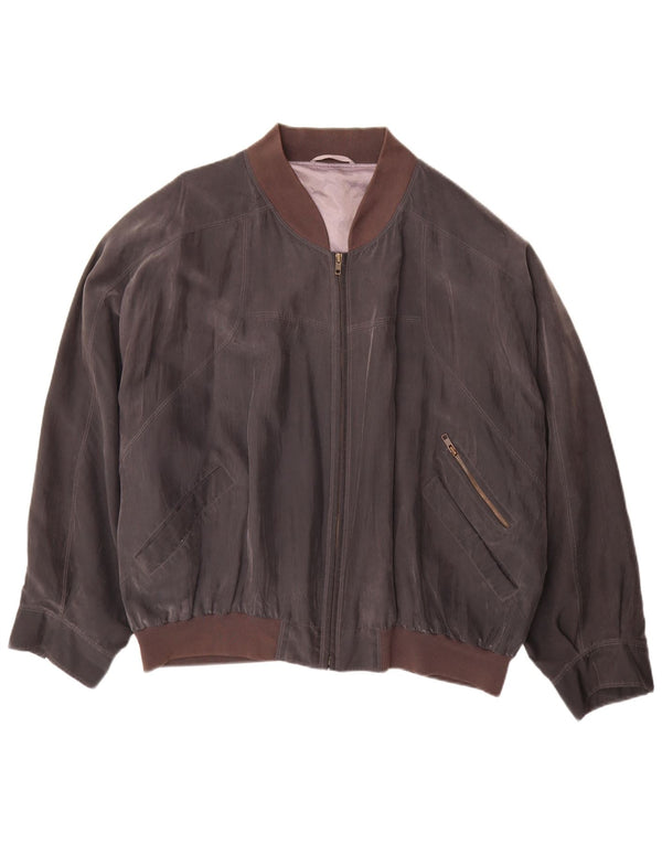 Bomber vintage pentru bărbați UK 42 XL mătase maro