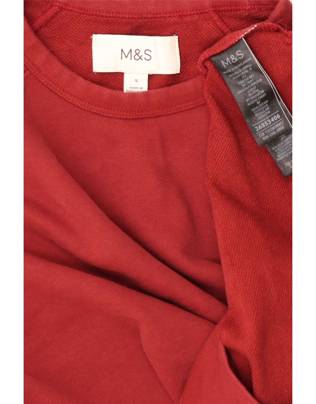 Hanorac pentru bărbați Marks & Spencer Pulover mic, roșu, bumbac