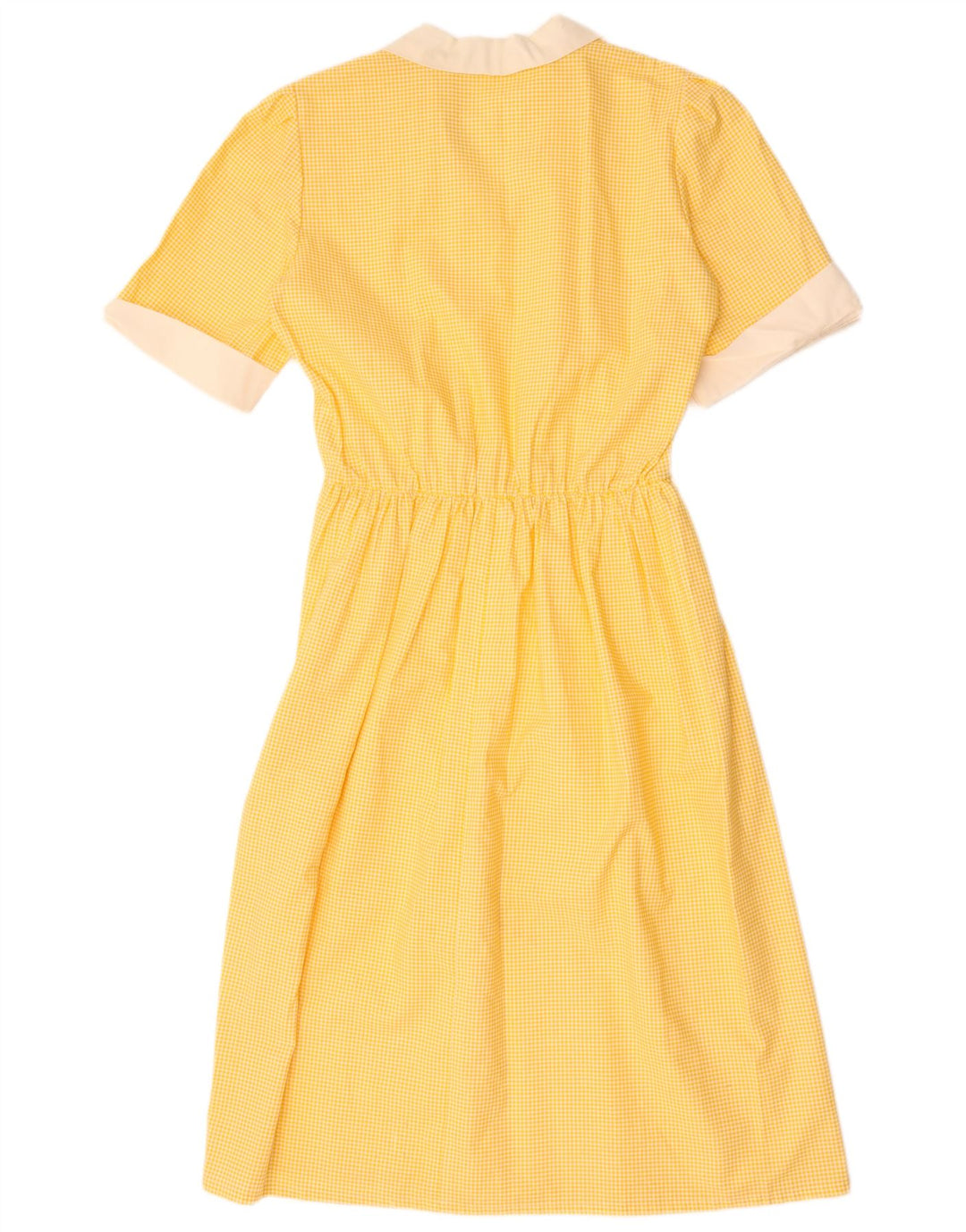 Rochie A-Line Vintage pentru femei UK 12 Medium Yellow Gingham
