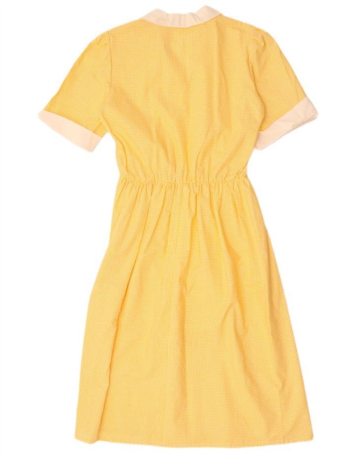 Rochie A-Line Vintage pentru femei UK 12 Medium Yellow Gingham
