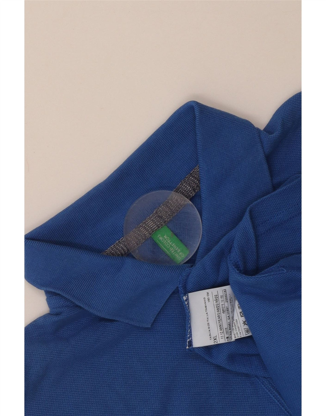 Tricou Polo Benetton Băieți 11-12 Ani 2XL Bumbac Albastru