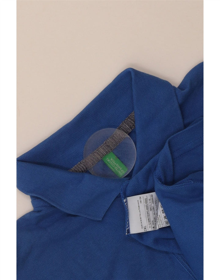 Tricou Polo Benetton Băieți 11-12 Ani 2XL Bumbac Albastru