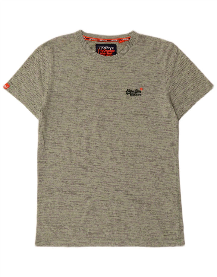 Tricou Superdry pentru bărbați Top din bumbac cu dungi verzi medii