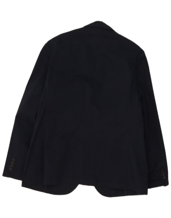 Jachetă pentru bărbați Marks & Spencer, cu 2 nasturi, UK 44 XL, bumbac, albastru bleumarin