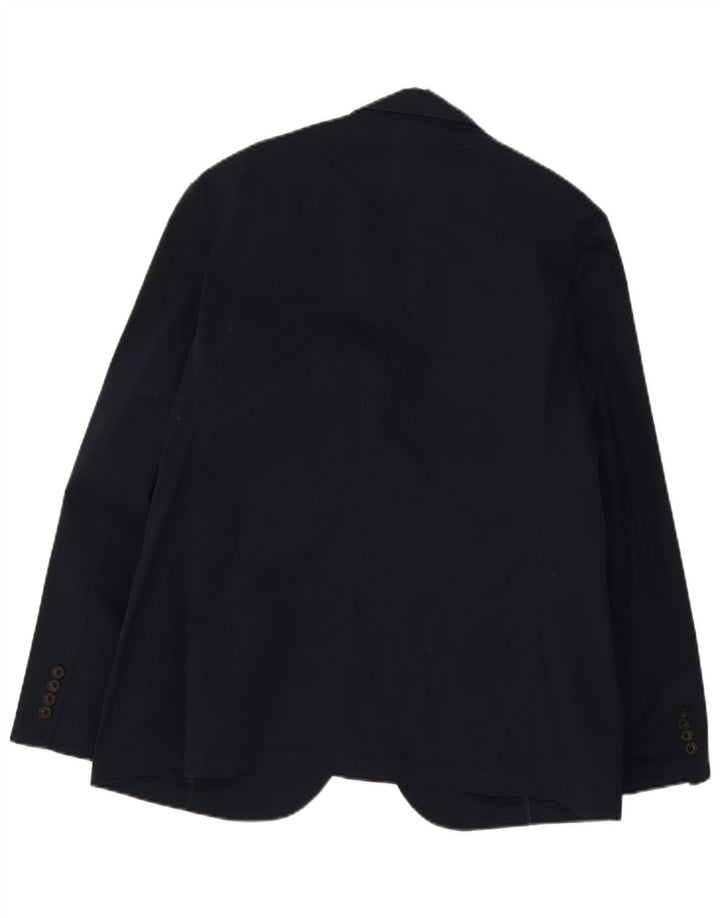 Jachetă pentru bărbați Marks & Spencer, cu 2 nasturi, UK 44 XL, bumbac, albastru bleumarin