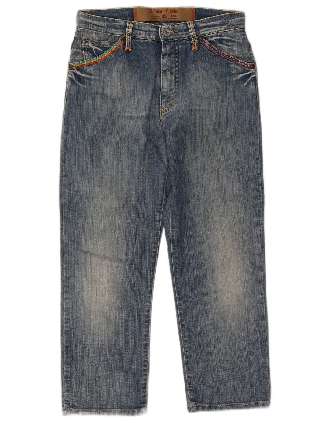 Blugi Capri Marlboro Classics pentru femei W27 L22 Bumbac albastru