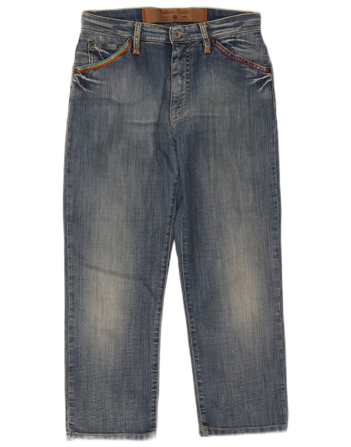 Blugi Capri Marlboro Classics pentru femei W27 L22 Bumbac albastru