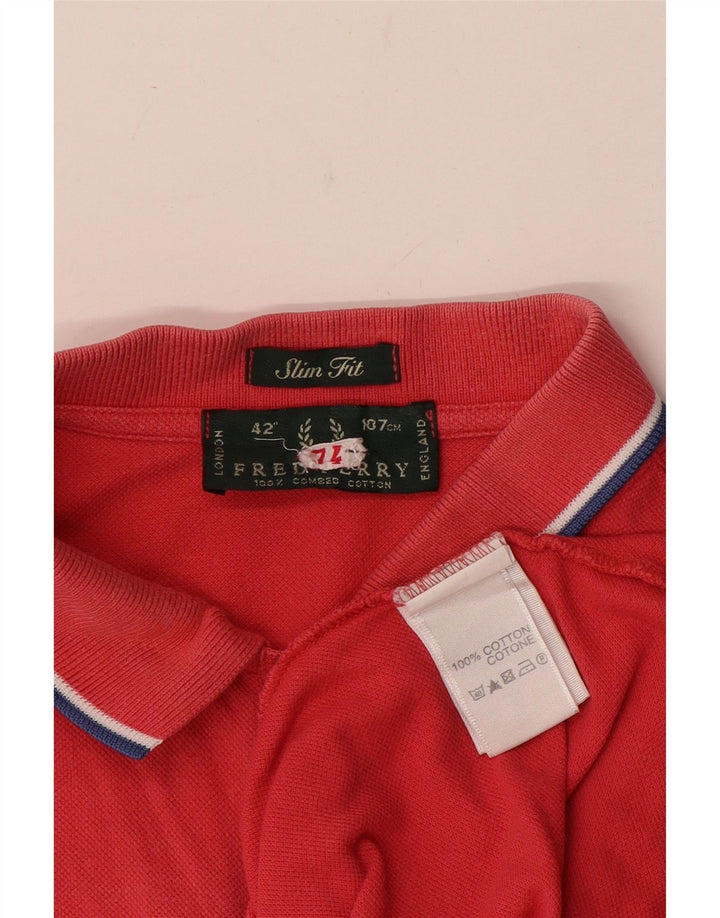 Cămașă polo pentru bărbați Fred Perry, slim, bumbac roșu mediu