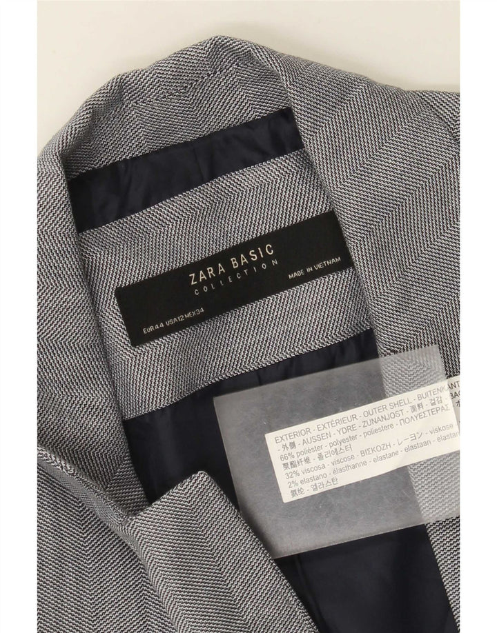 Blazer pentru femei Zara cu 1 nasture EU 44 XL Poliester gri