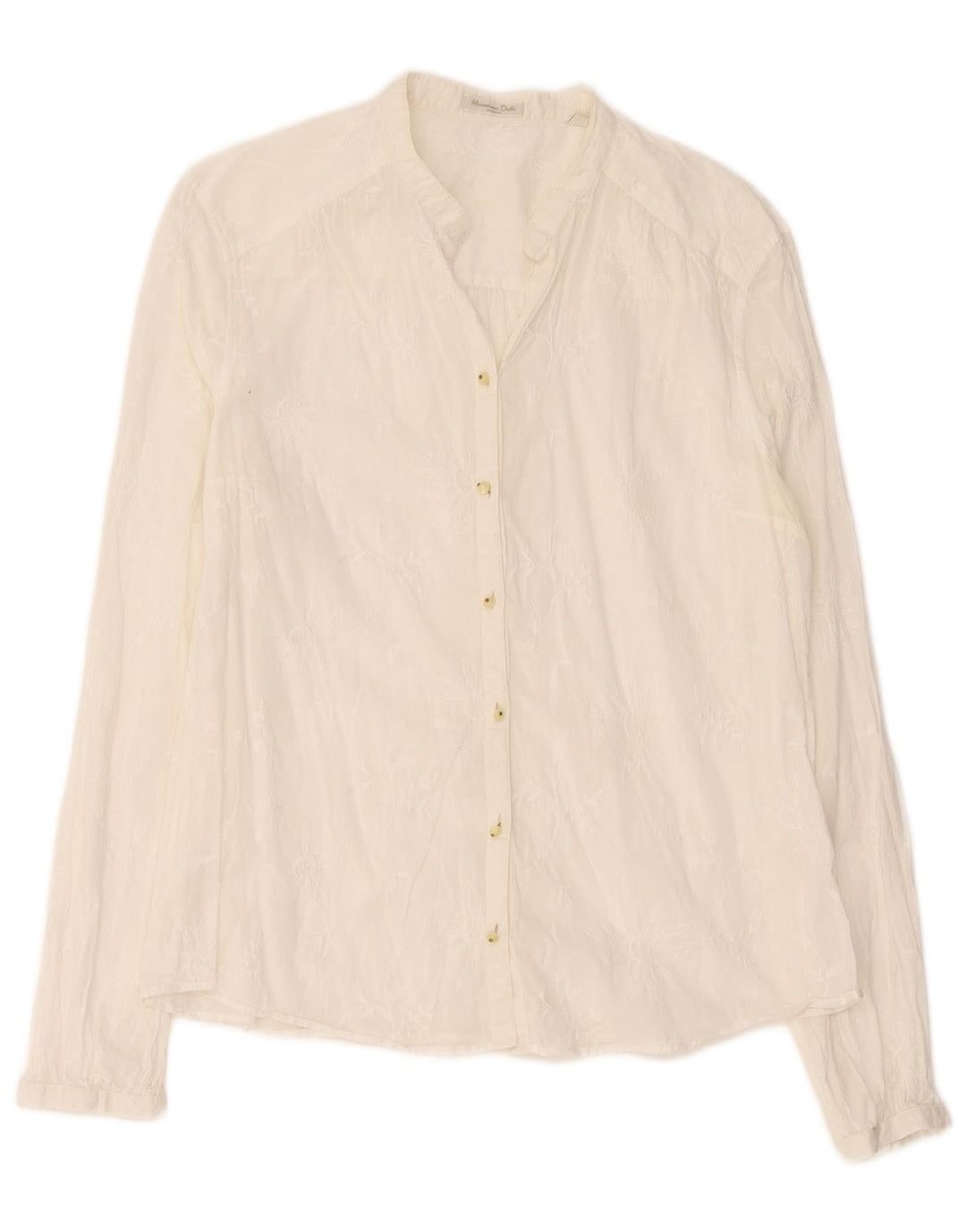 Cămașă Massimo Dutti pentru damă EU 44 XL Alb catifelat Floral