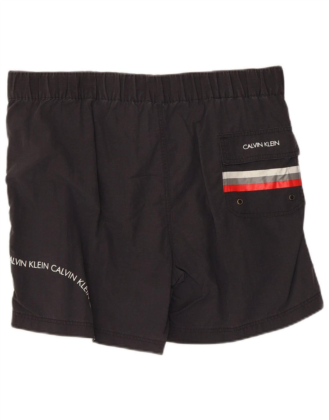 Pantaloni scurți de înot grafic Calvin Klein pentru bărbați, nailon mediu negru