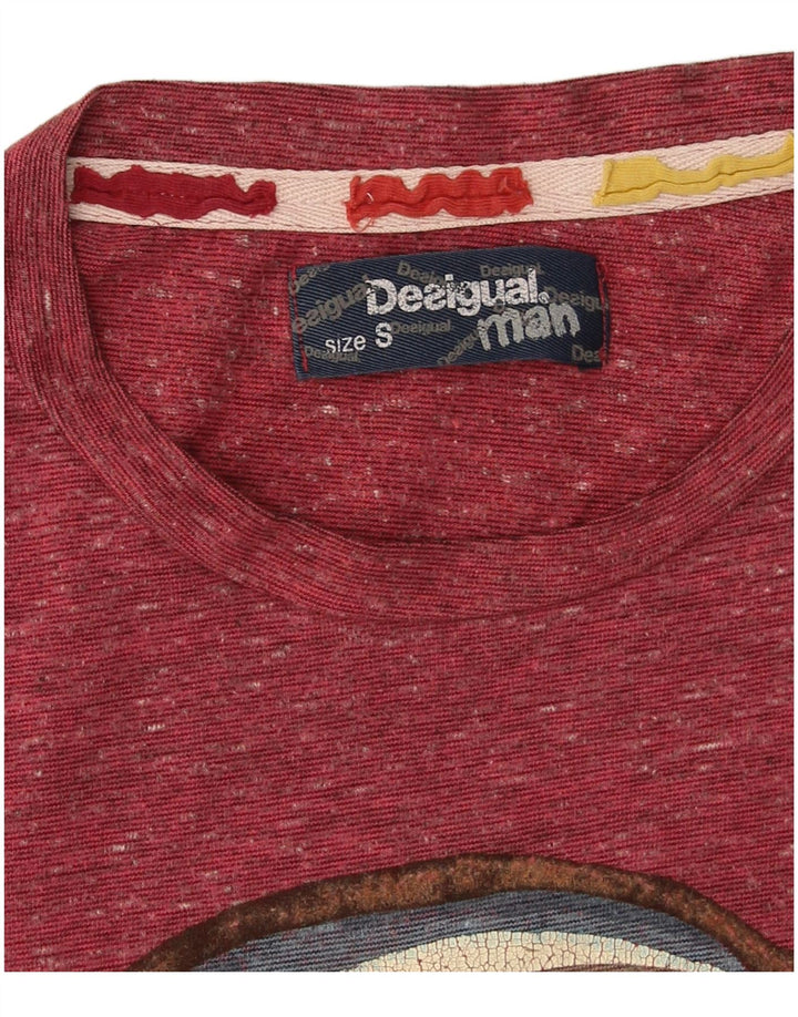 Tricou grafic Desigual pentru bărbați Top Small Maroon Flecked
