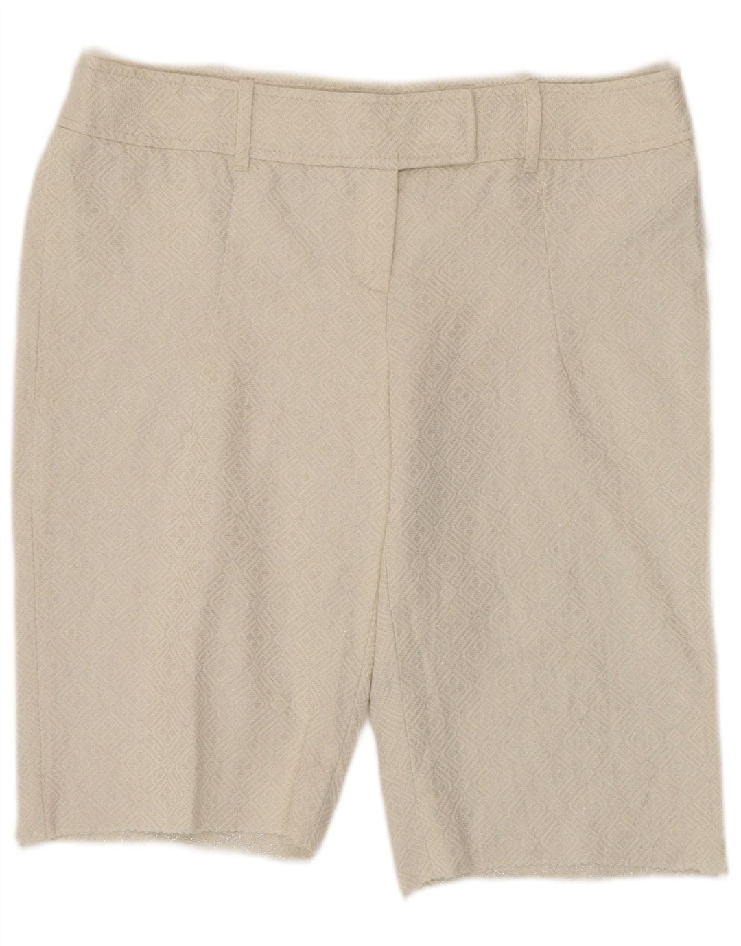 Bermude Oasis pentru femei UK 14 Medium W32 Bumbac geometric alb