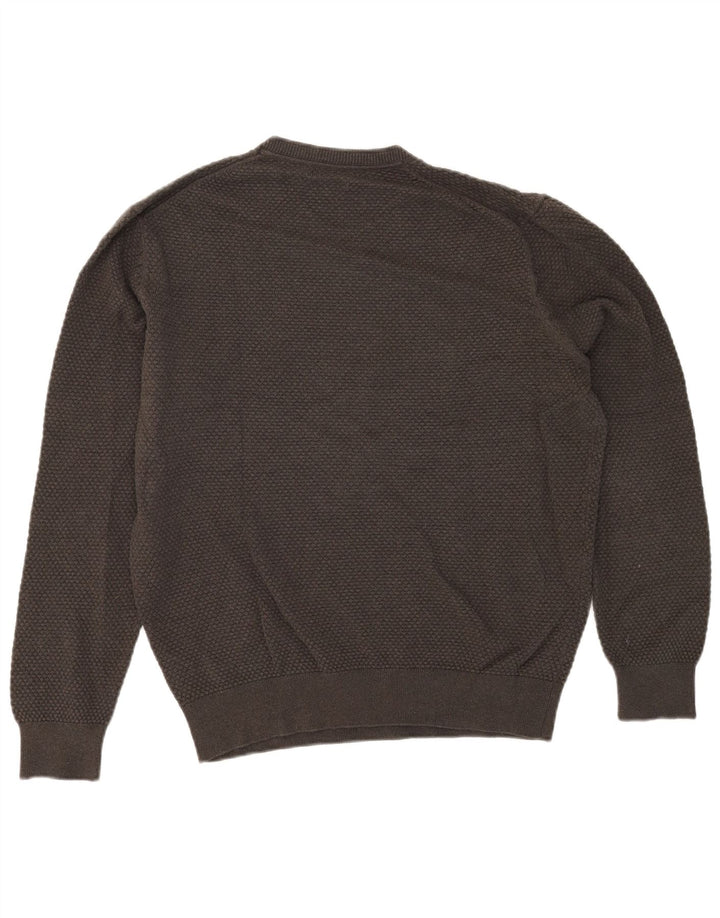 MASSIMO DUTTI Pulover pentru bărbați cu gât crew pulover mare bumbac kaki