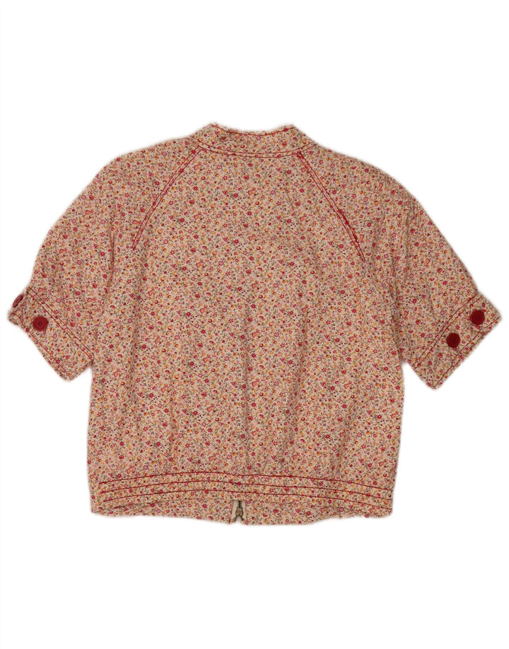 Jachetă vintage pentru femei Crop Bomber UK 12 Medium Multicolor Floral