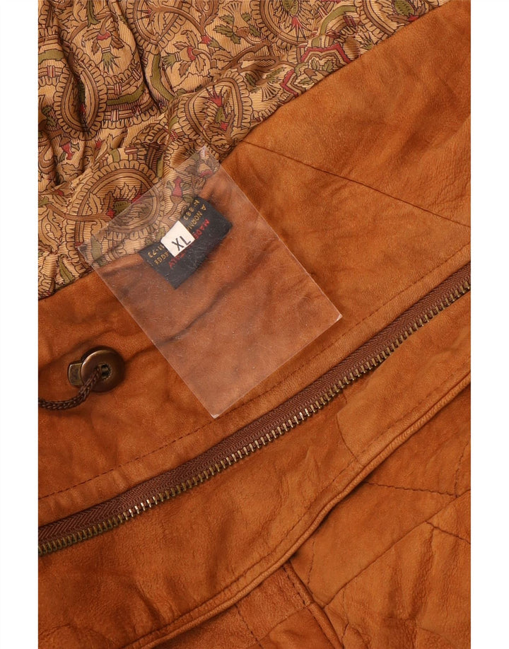 Jachetă vintage pentru bărbați din piele intoarsa UK 42 XL din piele maro