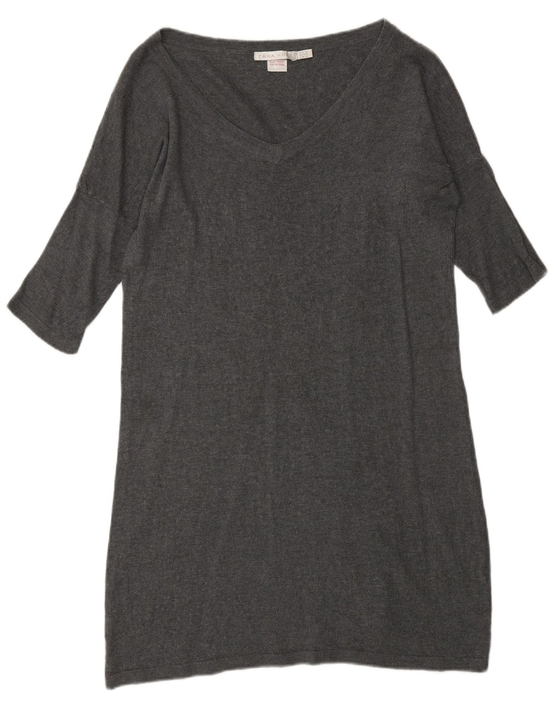 Rochie cu mâneci 3/4 pentru femei Zara UK 14, gri mediu