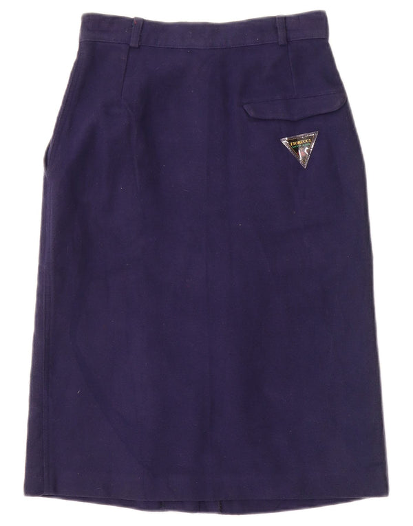 Fusta Midi Fiorucci pentru femei cu talie înaltă IT 40 Small W22 Bumbac bleumarin