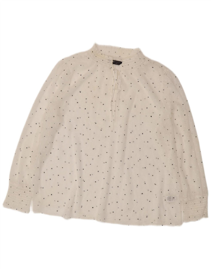 Bluză cu mânecă lungă pentru femei Marks & Spencer, UK 18 XL, cu pete albe