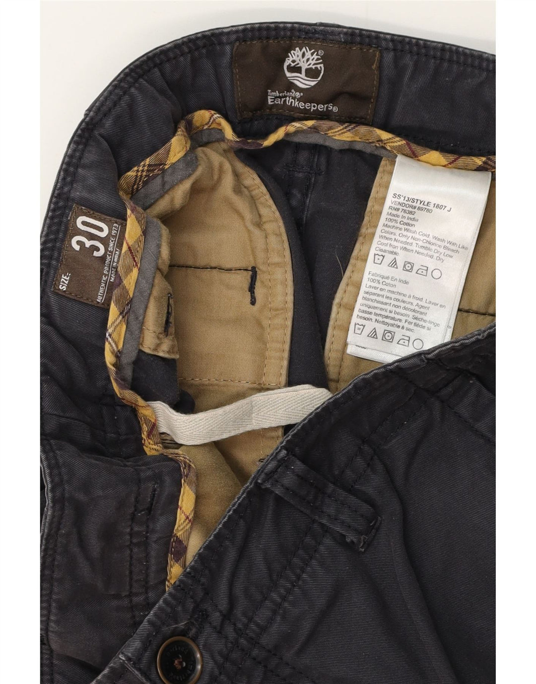 Pantaloni scurți chino TIMBERLAND Earthkeepers pentru bărbați W30, bumbac mediu albastru bleumarin