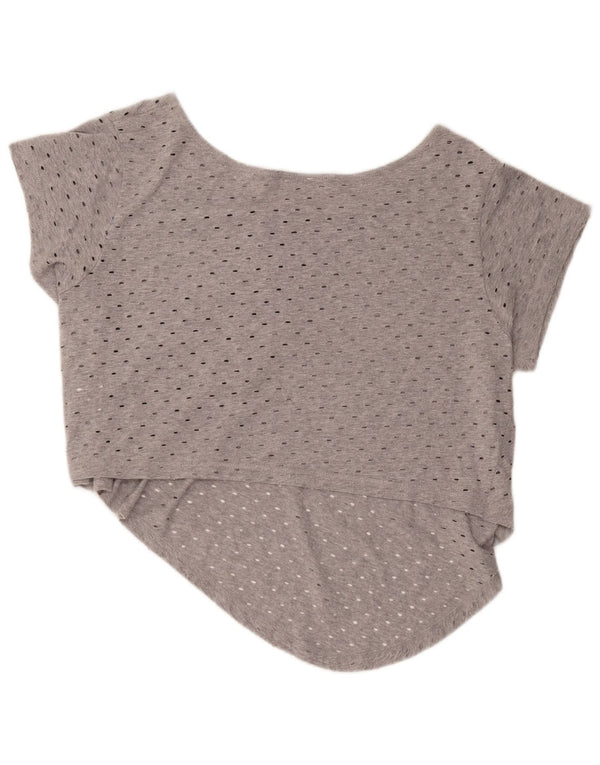 Reebok Womens Crop T-Shirt Top UK 16 Large Grey Cotton