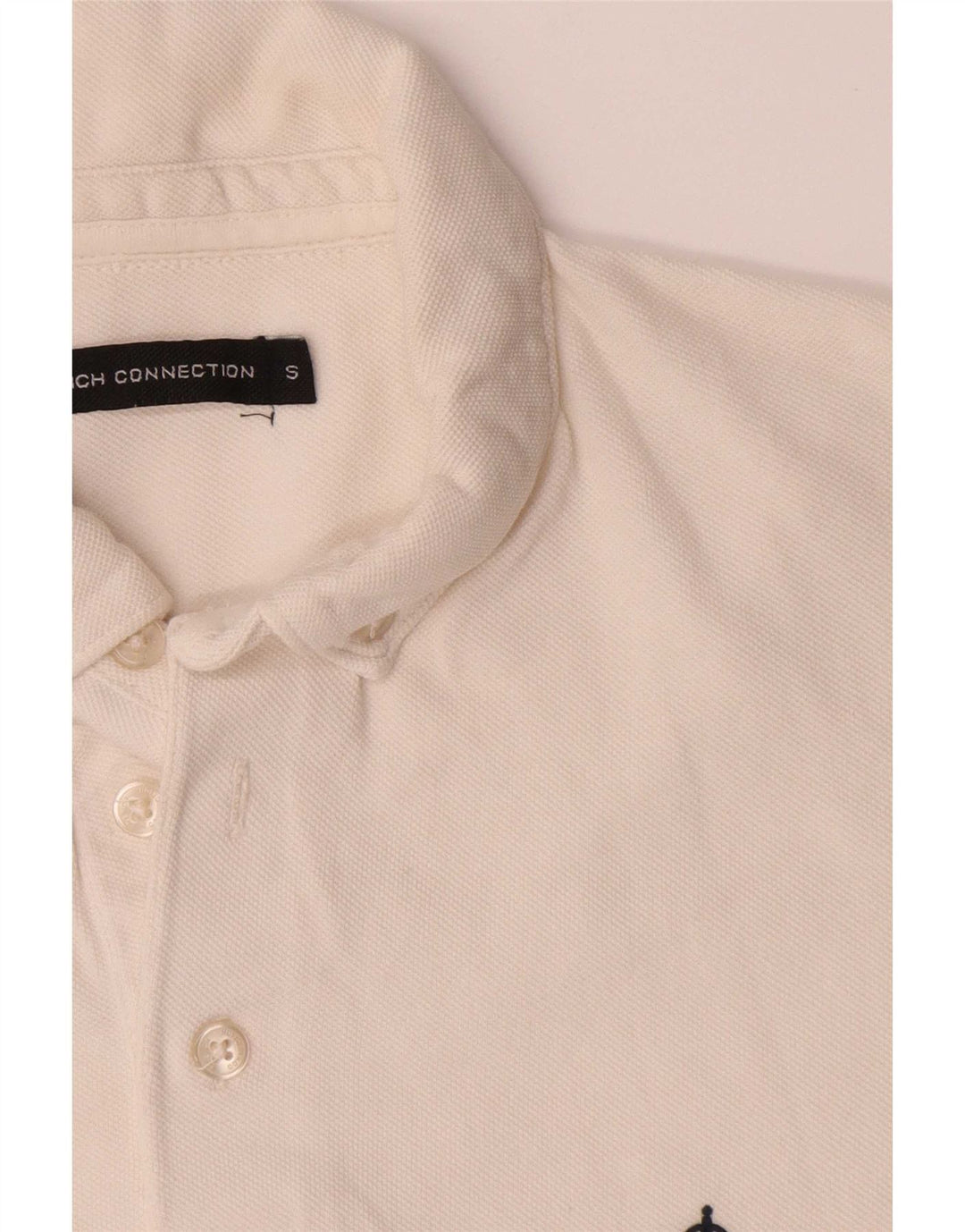 Tricou polo cu grafică pentru bărbați de la French Connection, din bumbac alb