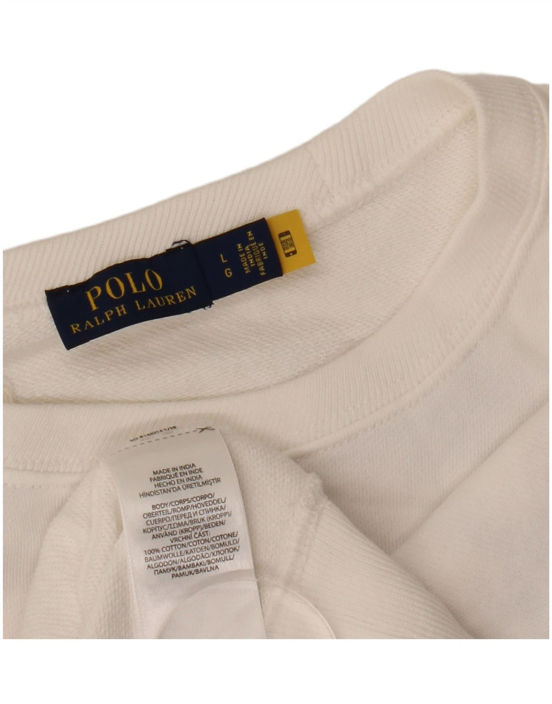 POLO RALPH LAUREN Hanorac crop pentru femei Pulover UK 16 Large White