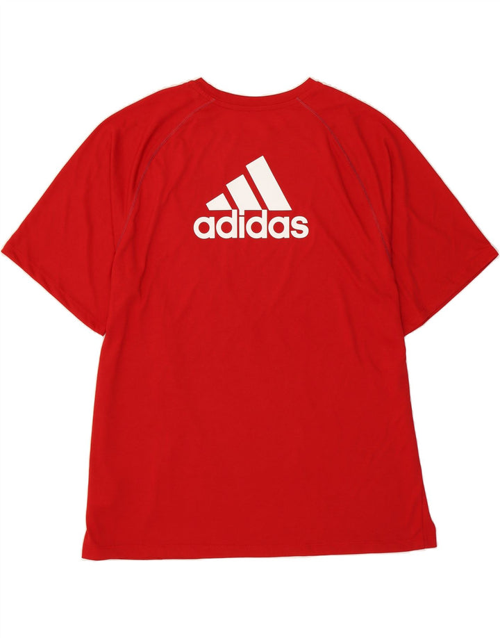 ADIDAS Mens Graphic T-Shirt Top XL Red Polyester Vintage Adidas and Second-Hand Adidas from Messina Hembry 