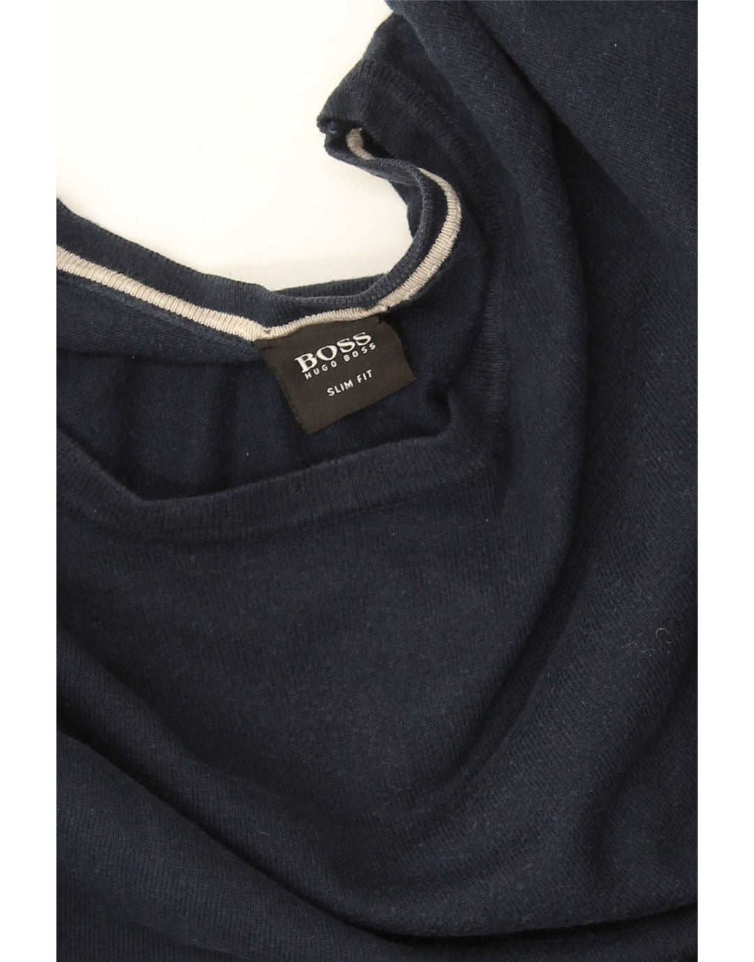 Pulover pentru bărbați Hugo Boss cu decolteu triplu, mare, bleumarin