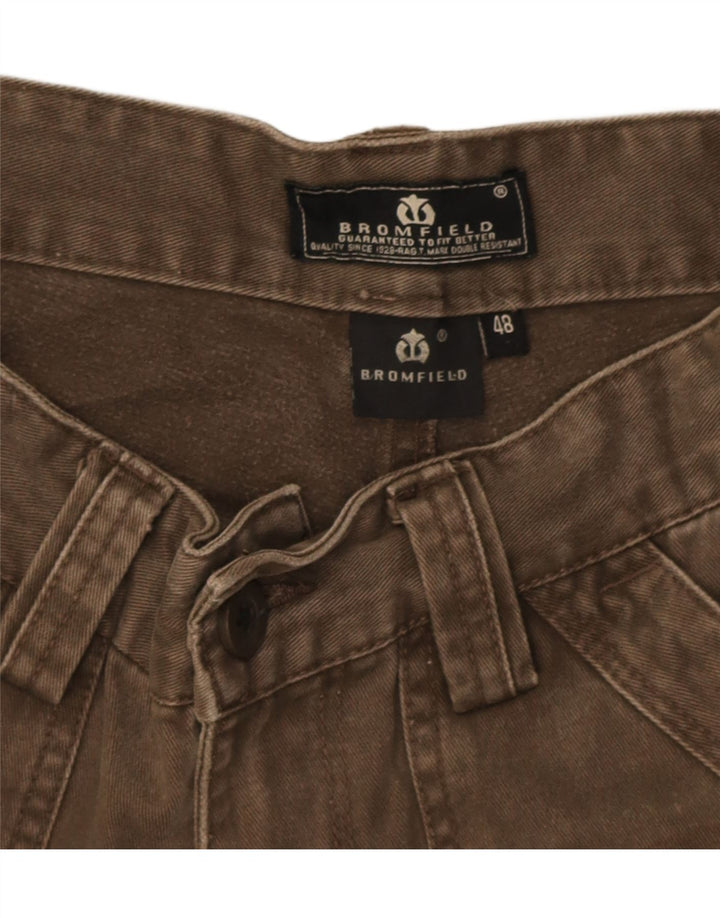 Pantaloni cargo drepti pentru bărbați Bromfield IT 48 Medium W30 L27 Maro Bumbac