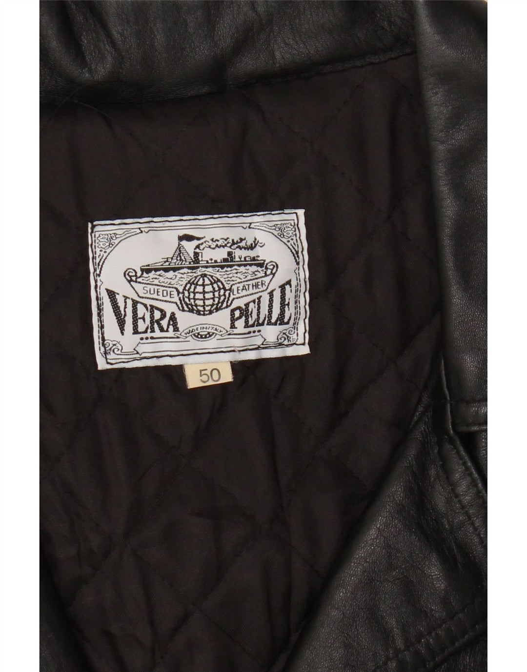 Jachetă vintage din piele cu 3 nasturi pentru femei IT 50 XL din piele neagră