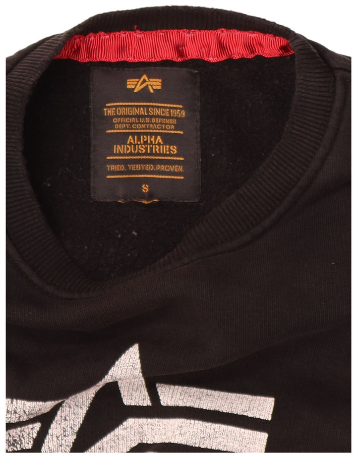 Pulover cu grafică pentru bărbați Alpha Industries, mic, negru