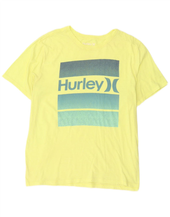 Tricou grafic pentru bărbați Hurley Top mare din poliester galben