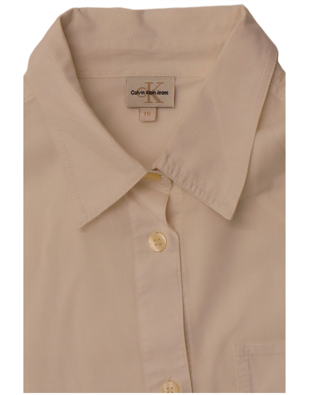 Cămașă pentru femei CALVIN KLEIN JEANS cu mâneci 3/4 UK 16, mare, alb