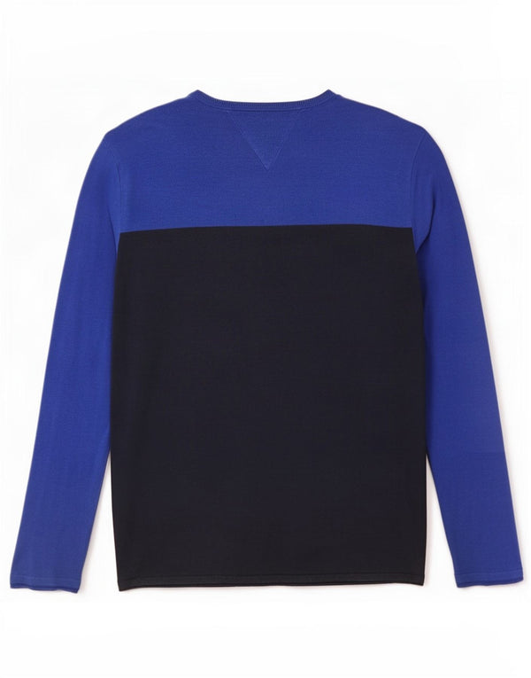 Top pentru bărbați Tommy Hilfiger cu mânecă lungă, mic albastru, bumbac color bloc