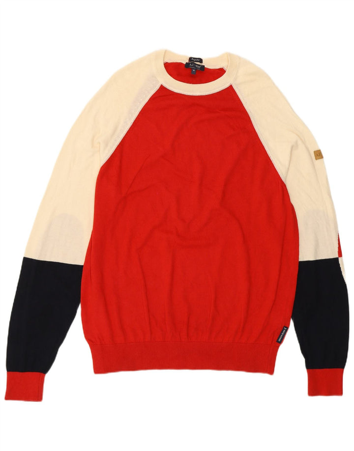 Pulover pentru bărbați Armani Jeans, cu gât de barcă, roșu mediu