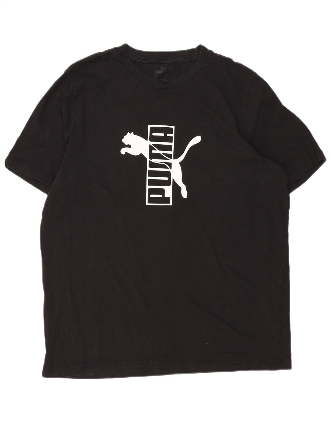 Tricou grafic Puma pentru bărbați Top mare din bumbac negru