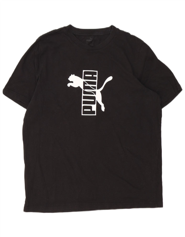 Tricou grafic Puma pentru bărbați Top mare din bumbac negru