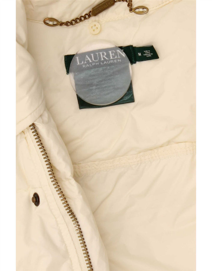Palton căptușit pentru femei Ralph Lauren UK 14 Mediu din nailon alb