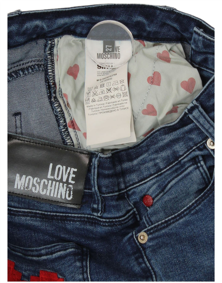 Blugi skinny pentru femei Moschino L27 L28 Bumbac albastru