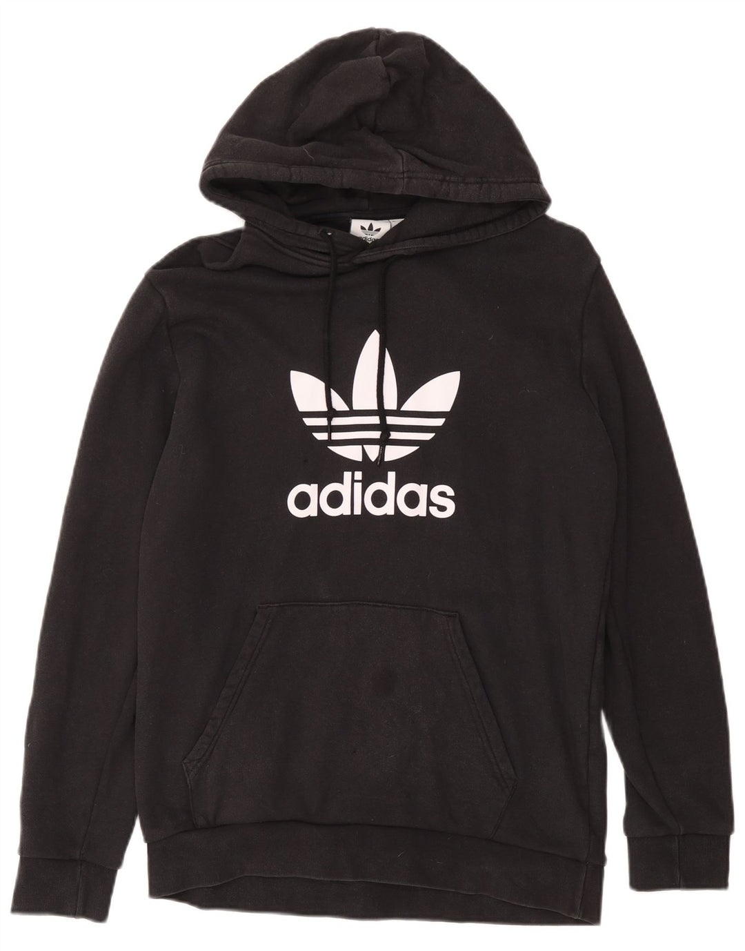 Pulover cu glugă cu grafic pentru bărbați Adidas, bumbac mediu negru
