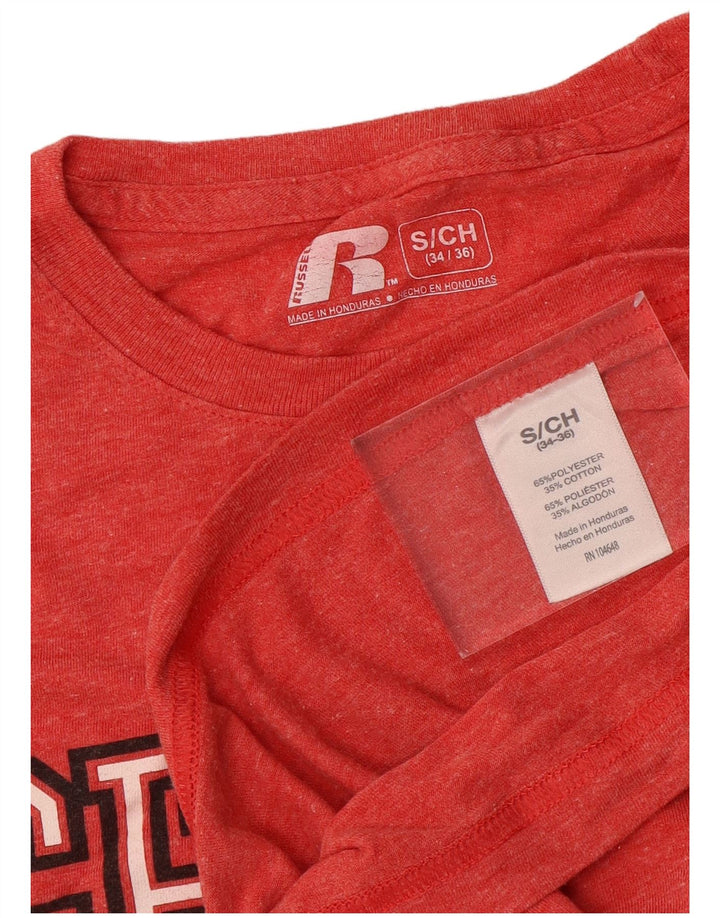 Tricou grafic Russell Athletic pentru bărbați Top mic poliester roșu