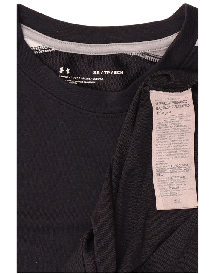 UNDER ARMOUR Top cu mânecă lungă pentru femei, cu ajustare lungă, UK 6 XS, negru, bloc de culoare