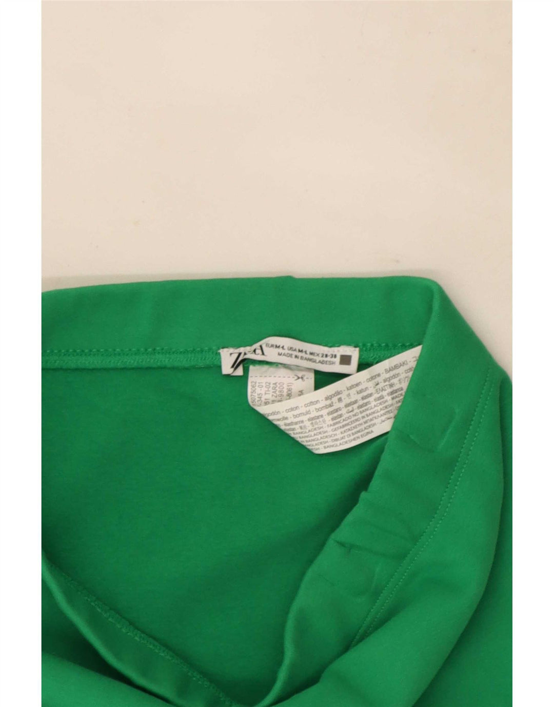 Fusta Midi Zara Femei Medium W28 Verde Bumbac