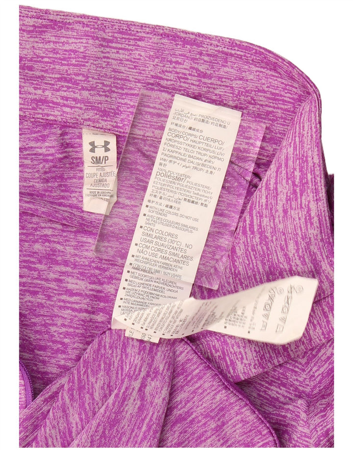 UNDER ARMOUR Womens Pullover Tracksuit Top UK 10 Small Purple Flecked