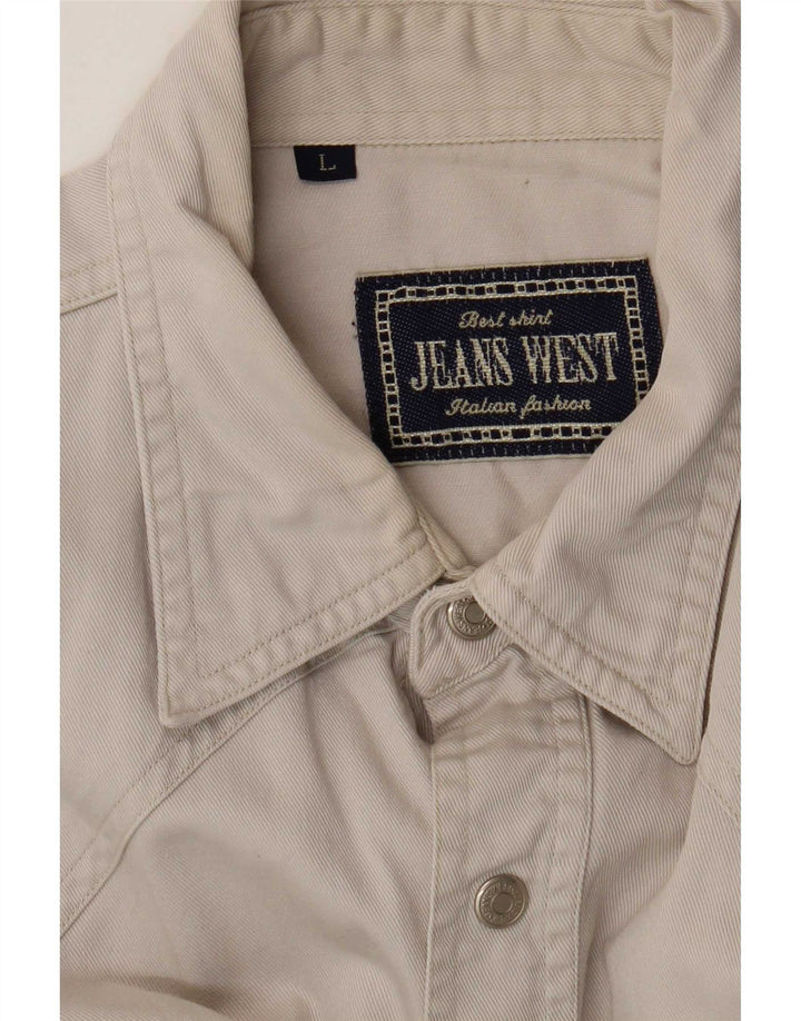 Cămașă Vintage bărbați din denim mare bej