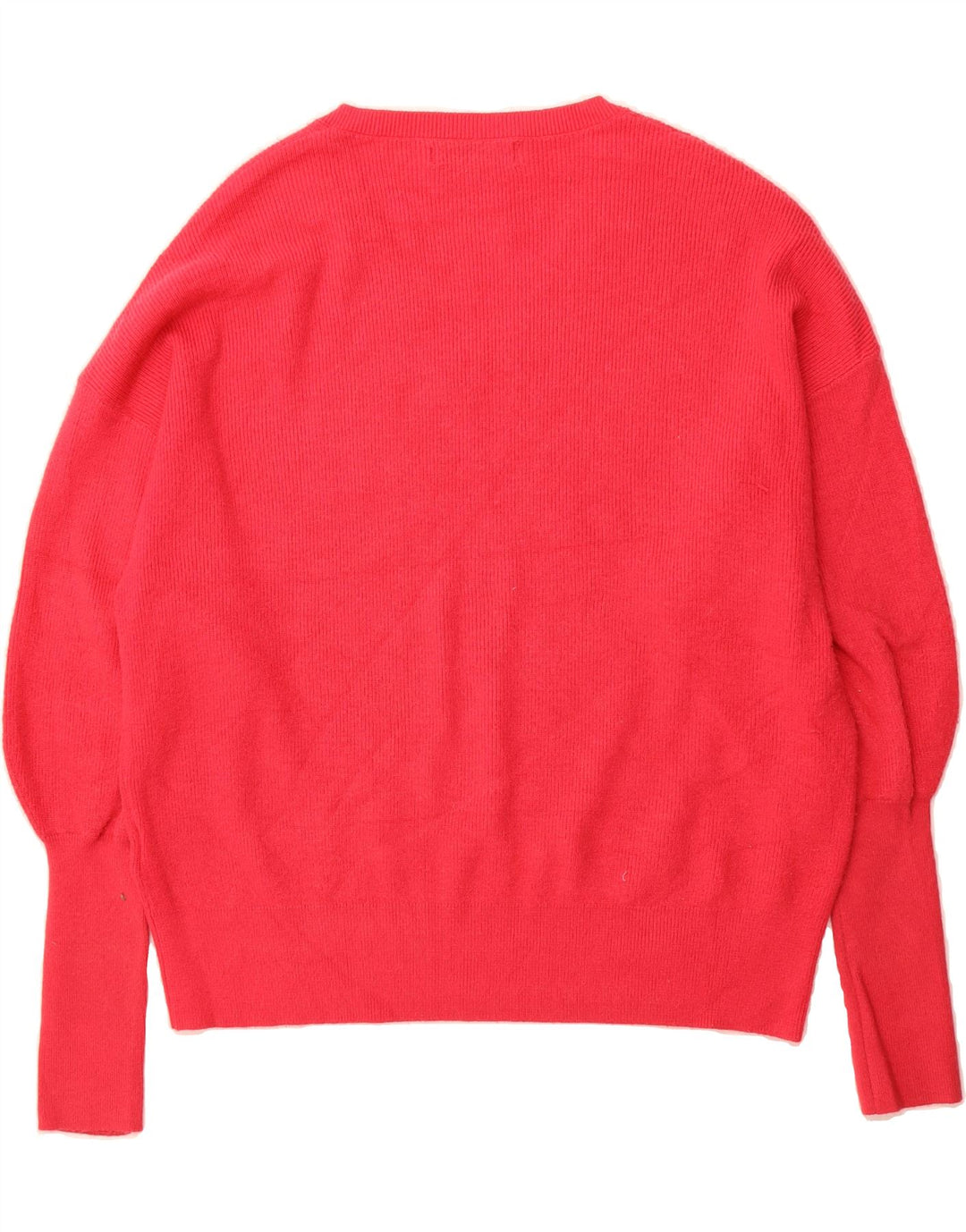 MARKS & SPENCER Womens V-Neck Jumper Sweater UK 14 Medium Pink Viscose Vintage Marks & Spencer and Second-Hand Marks & Spencer from Messina Hembry 