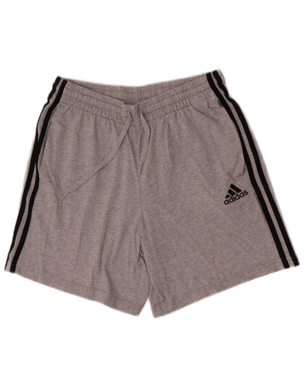 Pantaloni scurți sport Adidas pentru bărbați, bumbac gri mediu